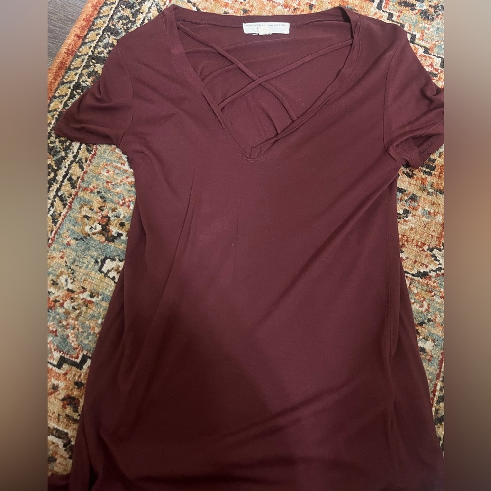 Urban outfitters brown crossed neck top!